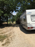 Caravane tirée par le tracteur
