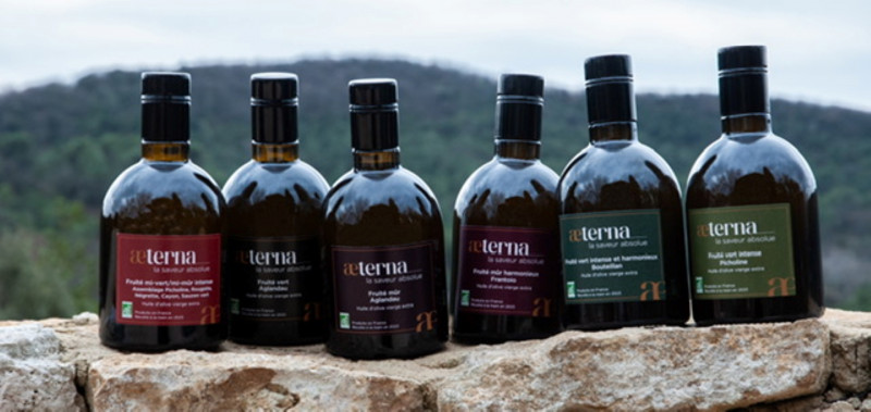 Bouteilles face au paysage
