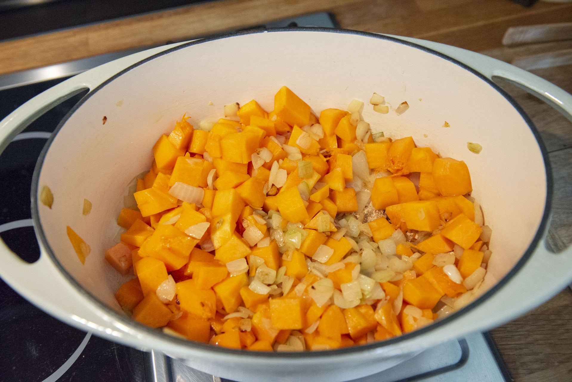 Préparation Recette Cuisson Potiron Oignon