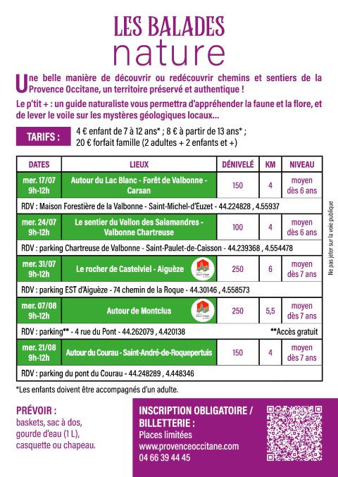 Programme balade nature 2024