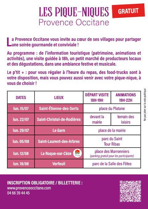 Programme pique niques Provence Occitane 2024