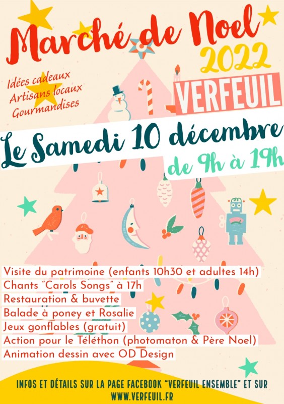 Affiche marché de Noël à Verfeuil