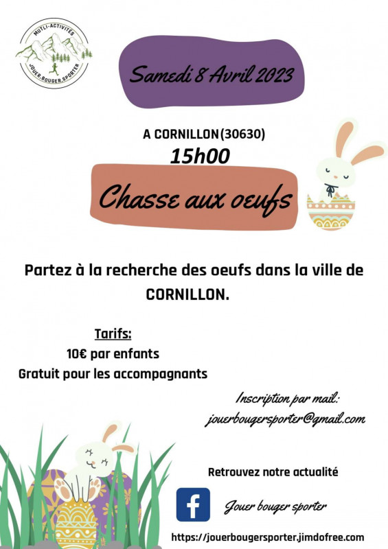 Affiche Chasse aux oeufs à Cornillon