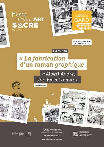 Affiche de l'exposition création d'un roman graphique : Albert André 