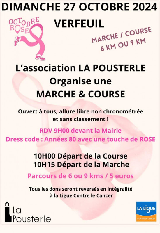 Marche et course pour octobre rose à Verfeuil