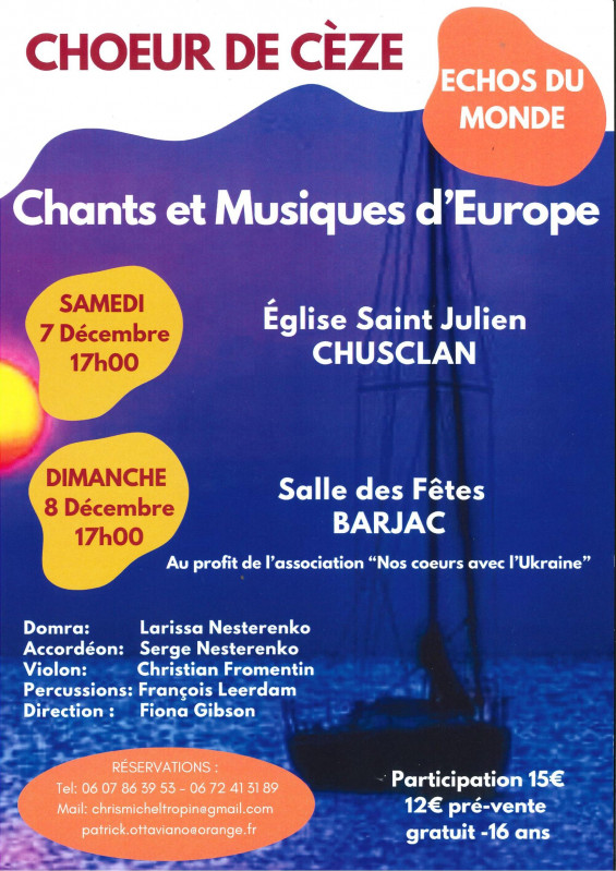Concert du Choeur de Cèze : Chants et musiques d'Europe_Chusclan