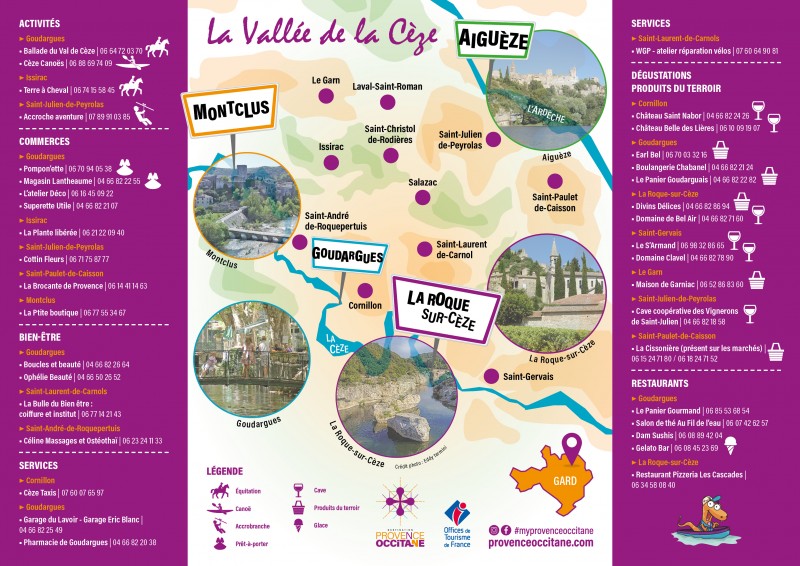 carte-a3-commerces et activités vallée de la Cèze