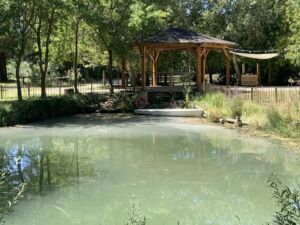 Bord du lac avec kiosque