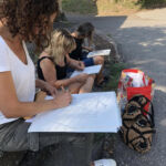 halte à la chapelle de Goussargues pour dessiner