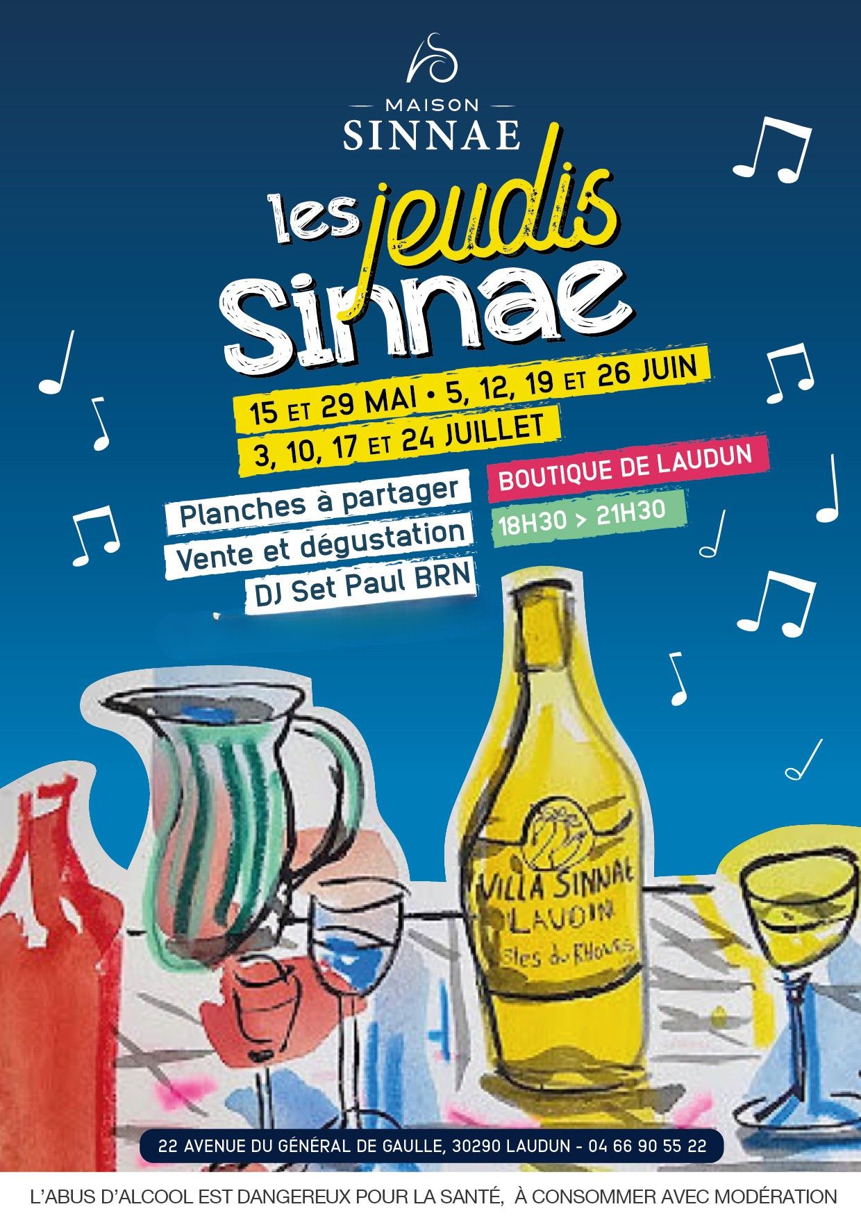 Musique live avec scène estivale, Ambiance chaleureuse entre collègues, amis, clients…
