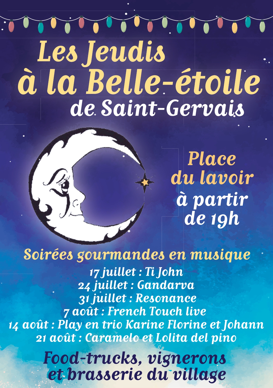 Une animations musicale, des food trucks pour de bons petits plats à déguster sur place dans une ambiance conviviale autour de la place du village
