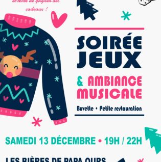 Affiche Soirée Jeux & Ambiance Musicale du 13 décembre 2025