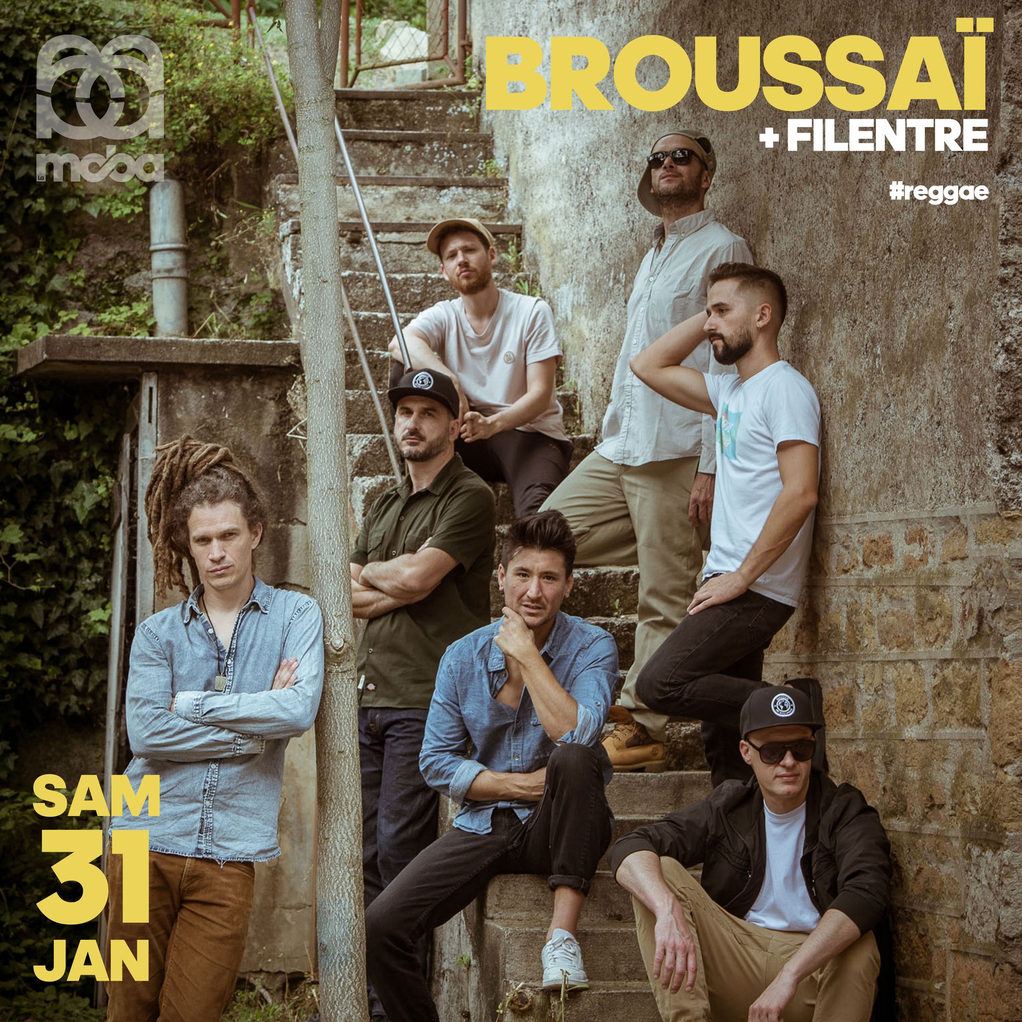 Affiche Broussaï et Filentre en concert à la Moba du 31 janvier 2026