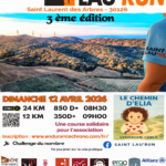 Affiche 3ème édition du trail de la Saint Lau'Run du 12 avril 2026